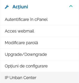 Deblocarea unei adrese IP blocate din zona de client